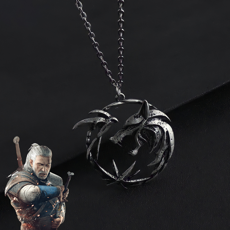 The Witcher Silver Wolf Necklace