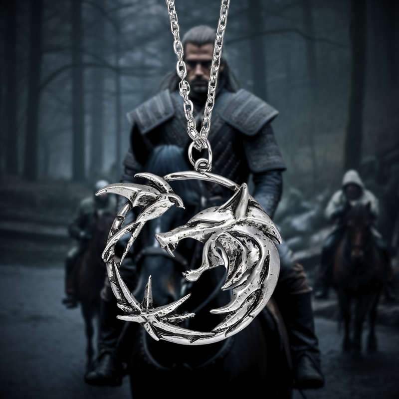 The Witcher Silver Wolf Necklace